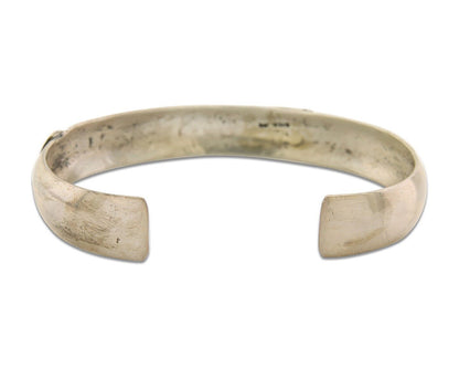 Navajo Bracelet 925 Silver Inlaid Turquoise Cuff Native American Artist C.80's