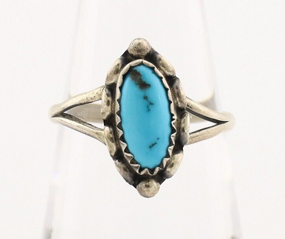 Navajo Ring 925 Silver Turquoise Artist Signed SkyStone Creations C.80's