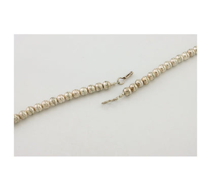Old Navajo Silver Dime 925 Silver Bead Necklace Native Artist C.80's