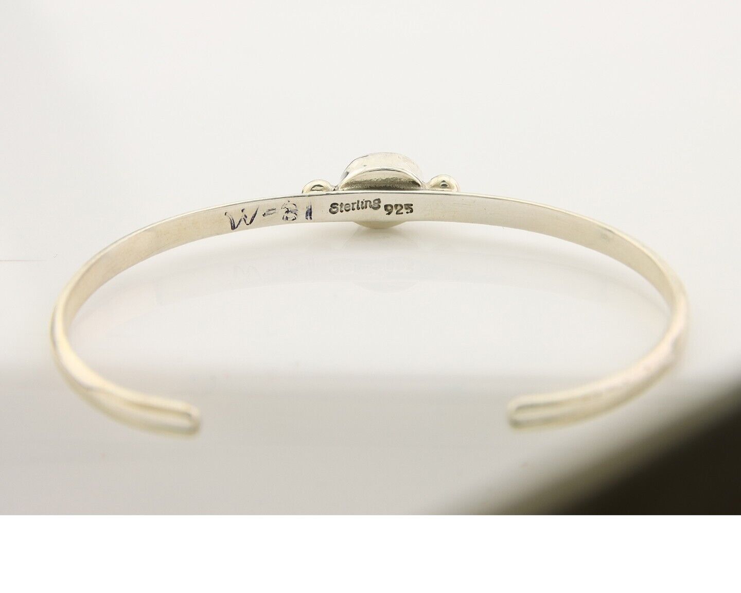 Navajo Bracelet .925 Silver Mediterranean Red Coral Cuff Native Artist C.80's