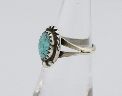 Navajo Ring 925 Silver Kingman Turquoise Native American Artist C.80's