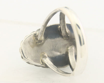 Navajo Ring 925 Sterling Natural Turquoise Native Artist C.80's Size 6.0