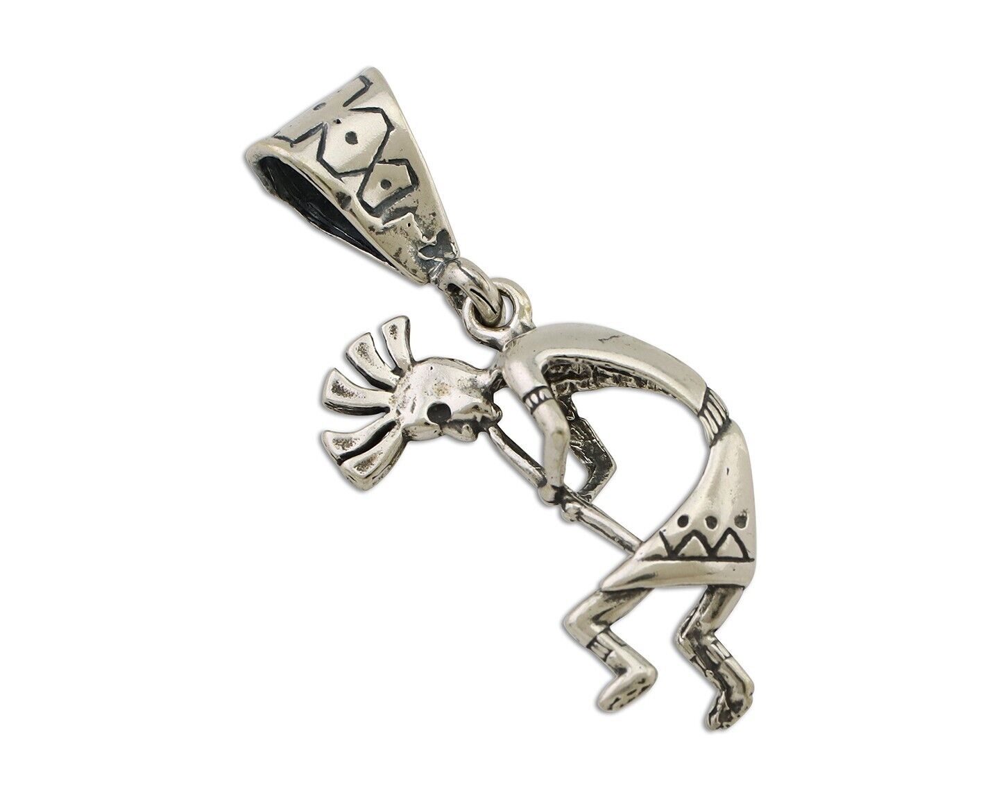 Navajo Kokopelli Pendant 925 Sterling Silver Native Artist Masha C.80's