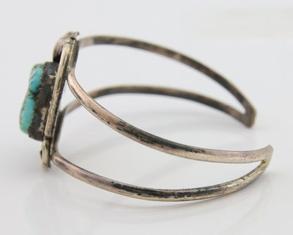 Navajo Bracelet 925 Silver Blue Turquoise Native American Artist C.80's