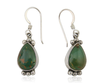 Navajo Dangle Earrings 925 Silver Natural Turquoise Native American Artist C80s