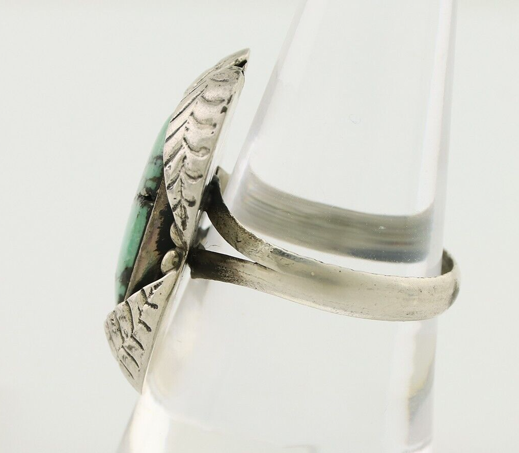 Navajo Ring 925 Silver Natural Turquoise Native American Artist C.80's