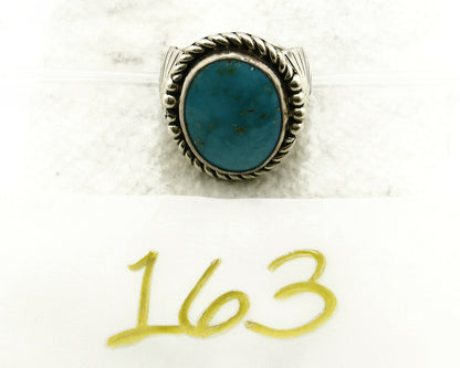 Navajo Ring .925 SOLID Silver Castle Dome Turquoise Signed Doug Zachary C.80's