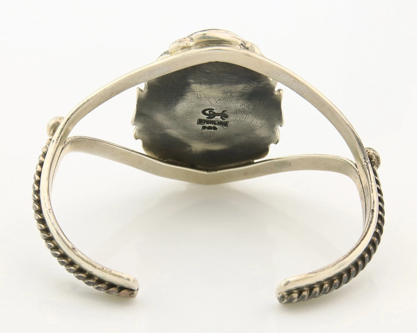 Navajo Cuff Bracelet Sterling Silver Vintage Turquoise Handmade Signed Gecko