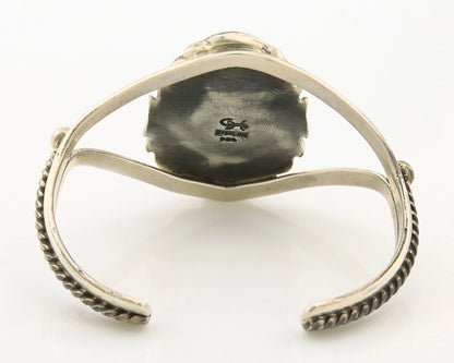 Navajo Cuff Bracelet Sterling Silver Vintage Turquoise Handmade Signed Gecko