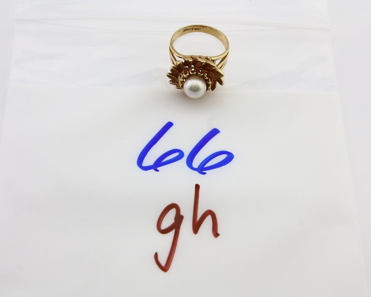 Natural Pearl Ring Solid 10k Yellow Gold Sizeable 6.5