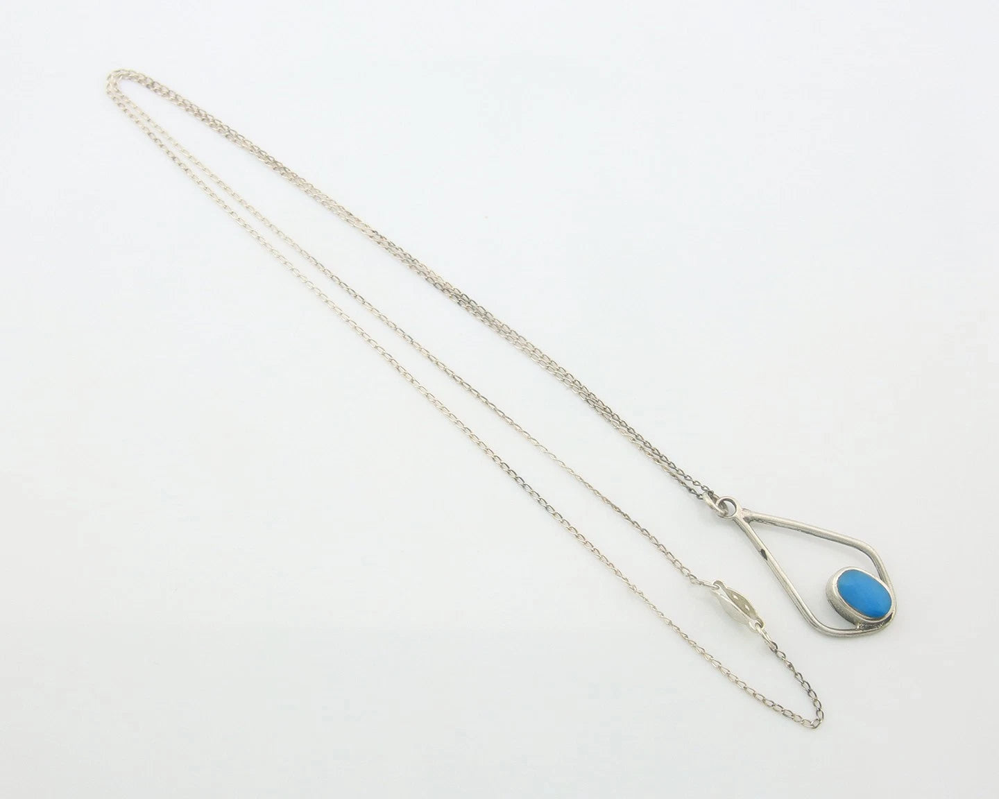 Navajo Necklace Sterling Silver Natural Blue Turquoise Vintage