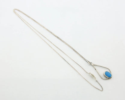 Navajo Necklace Sterling Silver Natural Blue Turquoise Vintage