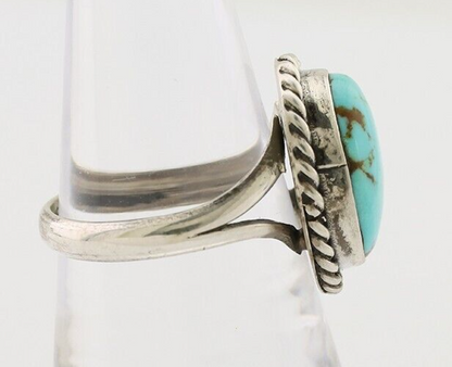 Navajo Ring 925 Silver Natural Blue Turquoise Native American Artist C.80's