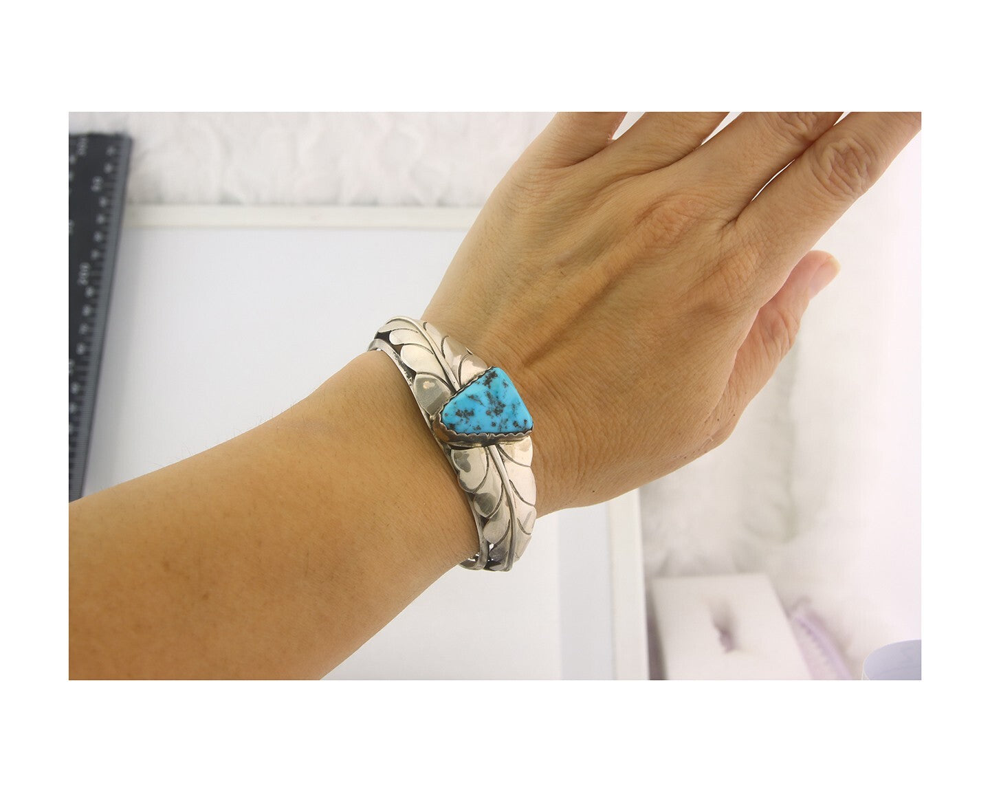 Vintage Navajo Bracelet 925 Silver Turquoise Traditional Handmade Authentic