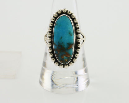Navajo Shield Ring 925 Silver Arizona Turquoise Native Artist C.80's