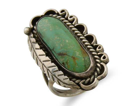Navajo Ring .925 Sterling Blue Turquoise Artist Signed R Yazzie C.80's