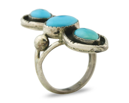 Vintage Navajo Ring 925 Sterling Silver Turquoise Handmade Size 6.25