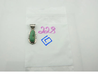 Navajo Pendant 925 Sterling Silver Natural Turquoise Vintage Artist Signed JT