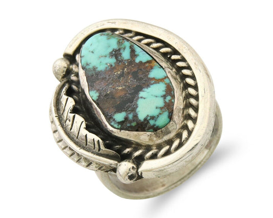 Mexican Handmade Ring 925 Sterling Natural Mined Turquoise C.80's Size 6
