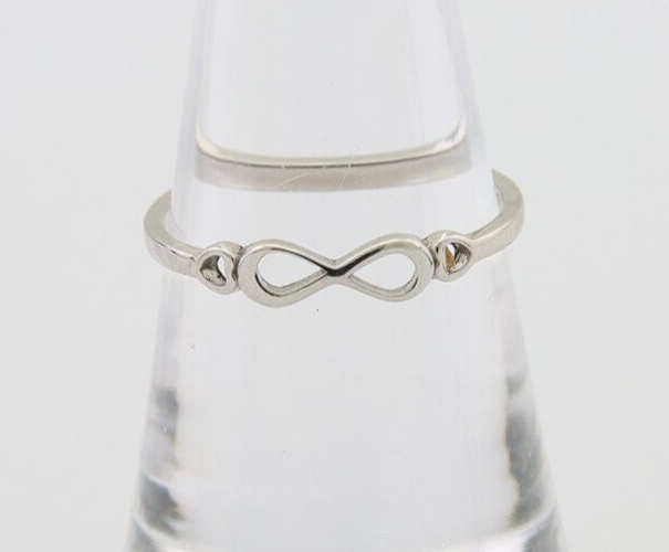 Infinity Heart Promise Ring 925 Solid Silver Size 7.0