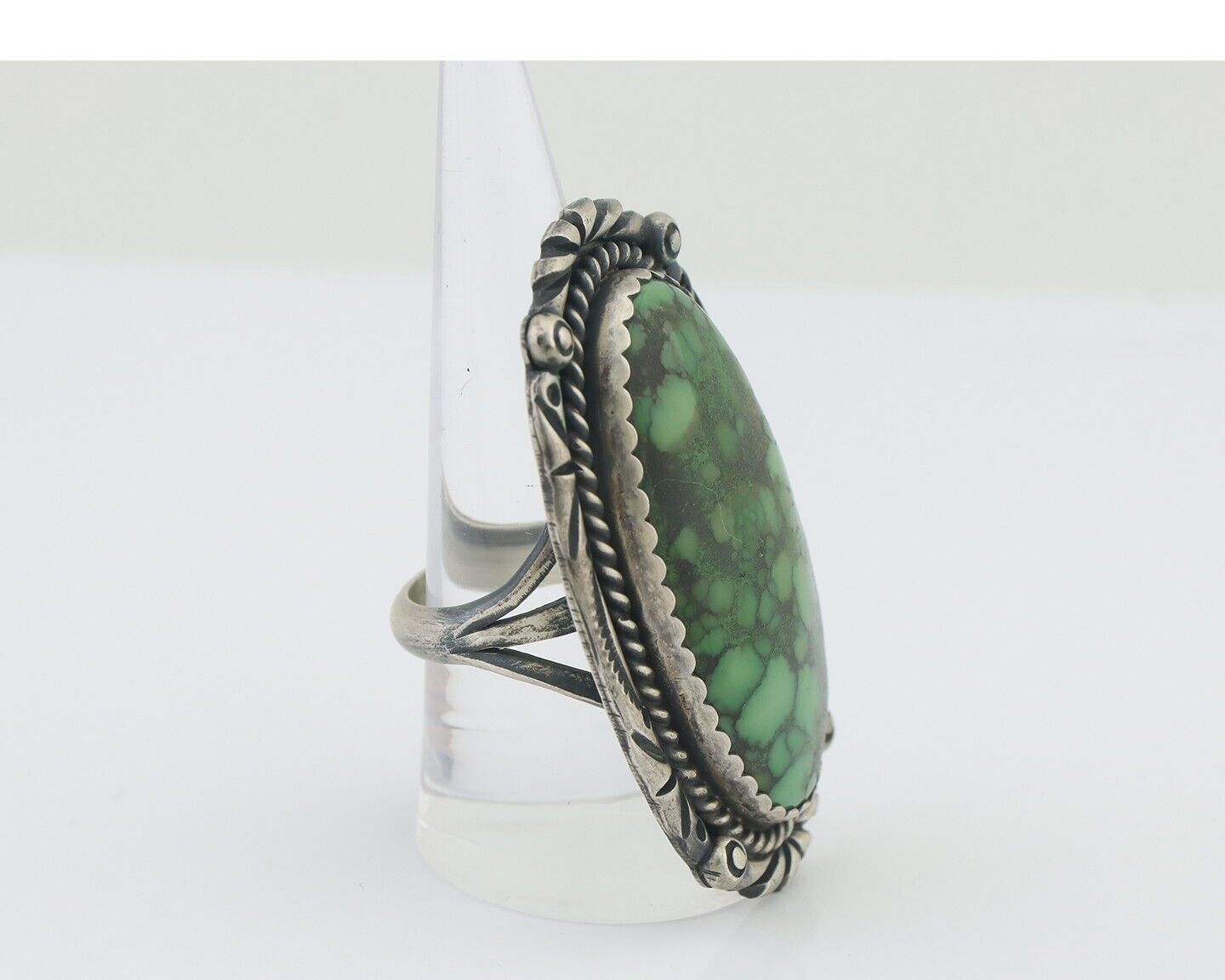 Navajo Ring 925 Silver Varascite Native American Artist C.80's