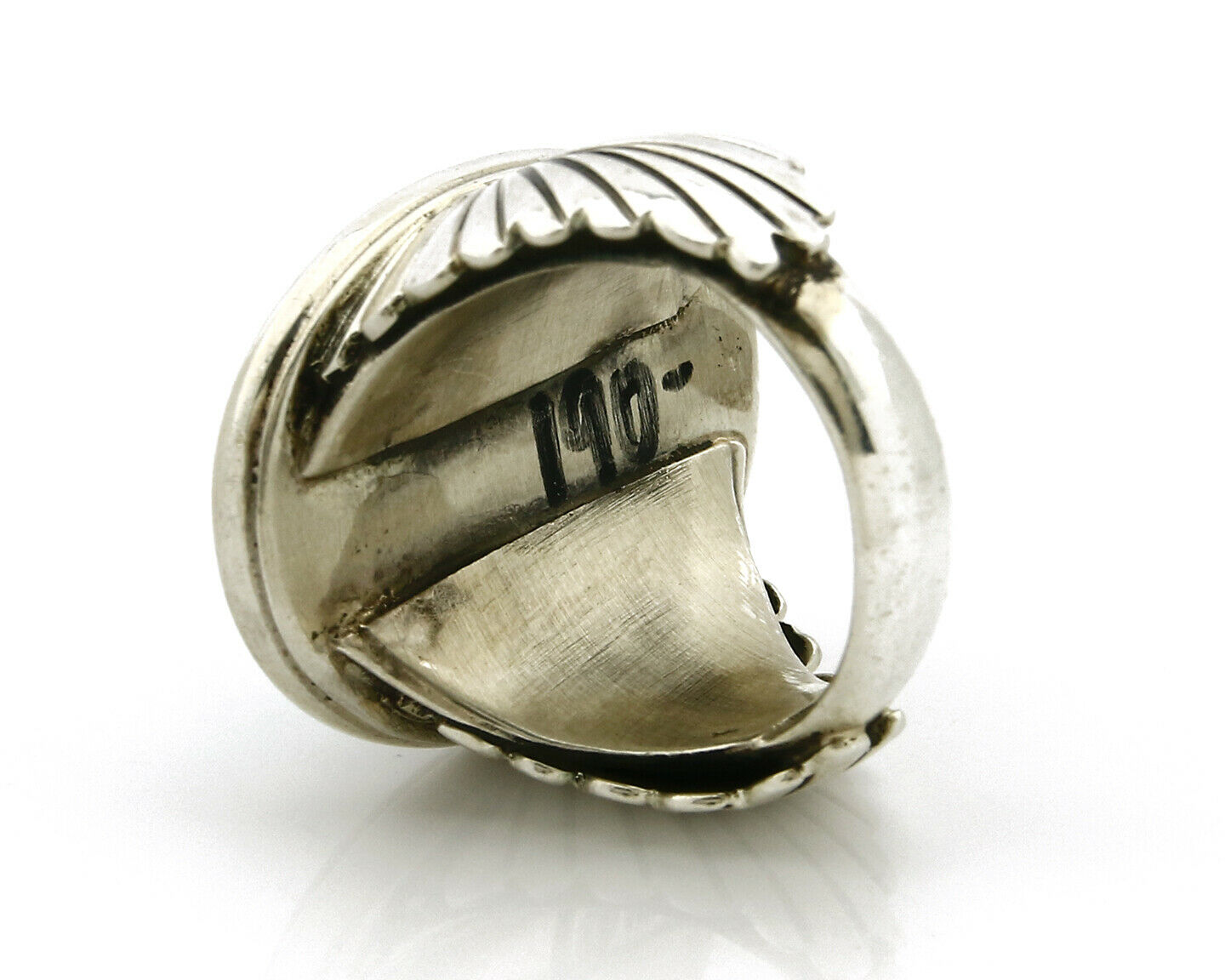 Navajo Ring .925 Silver Turquoise Handmade Signed Doug Zachary C.1980's