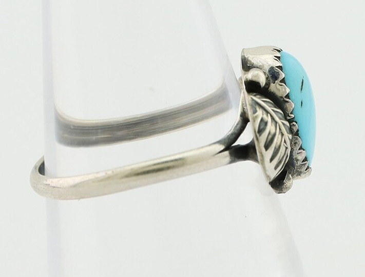 Navajo Ring 925 Silver Sleeping Beauty Turquoise Native American Artist C.80's