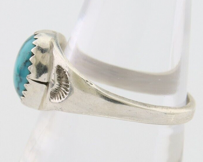 Navajo Ring 925 Silver Natural Blue Turquoise Native American Artist C.80's