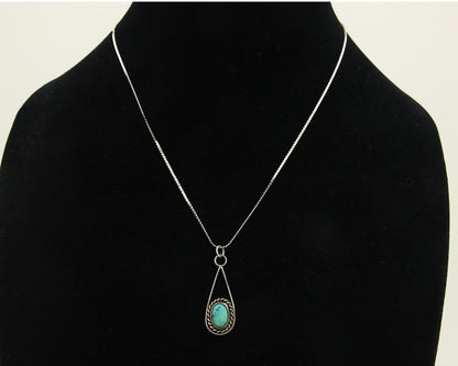 Navajo Necklace 925 Silver Natural Turquoise Artist Native American C.80's