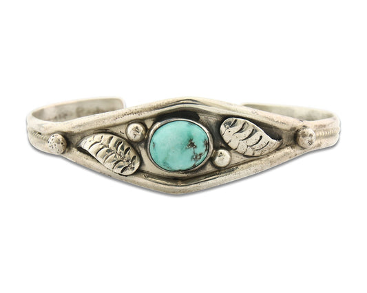 Vintage Navajo Bracelet 925 Silver Turquoise Handmade Signed GC 01 (The Turtle)