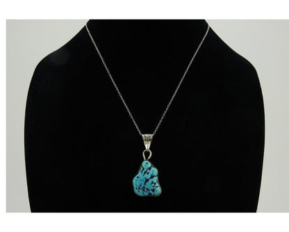 Navajo Necklace 925 Silver Blue Turquoise Artist Signed Tony Guerro C.80's