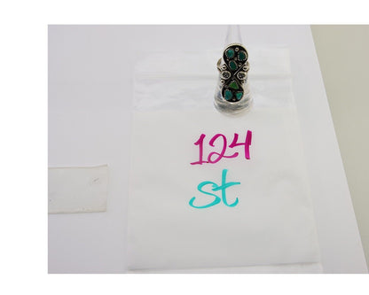 Navajo Ring 925 Sterling Silver Blue Turquoise Native American Artist C.80's