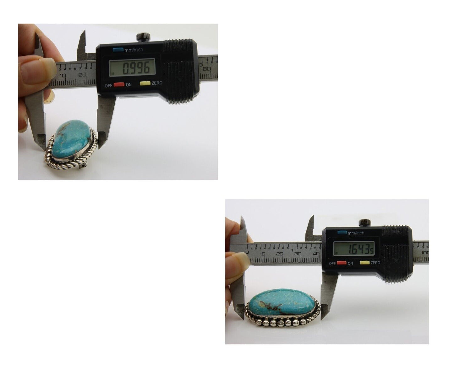 Navajo Pin Pendant 925 Silver Globe Turquoise Artist Signed Doug Zachary C.80's