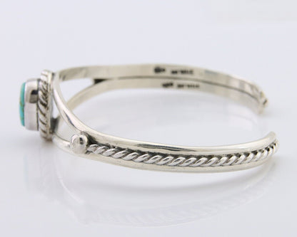 Navajo Bracelet 925 Silver Natural Turquoise Artist Signed Gecko C.80's