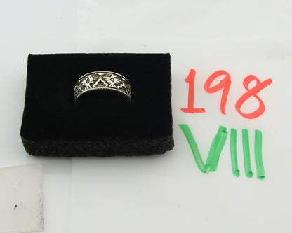 Navajo Band Ring Sterling Silver Vintage Authentic Signed BSM Size 8.0