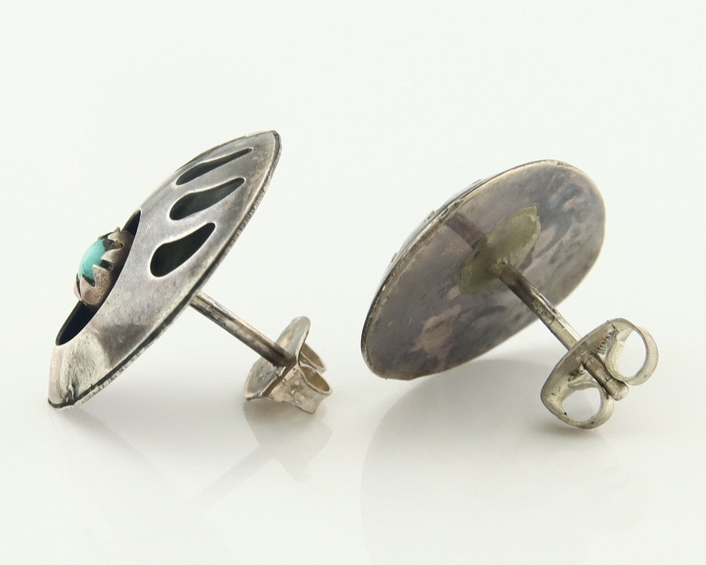 Navajo Earrings Sterling Silver Turquoise Dangle Vintage Authentic