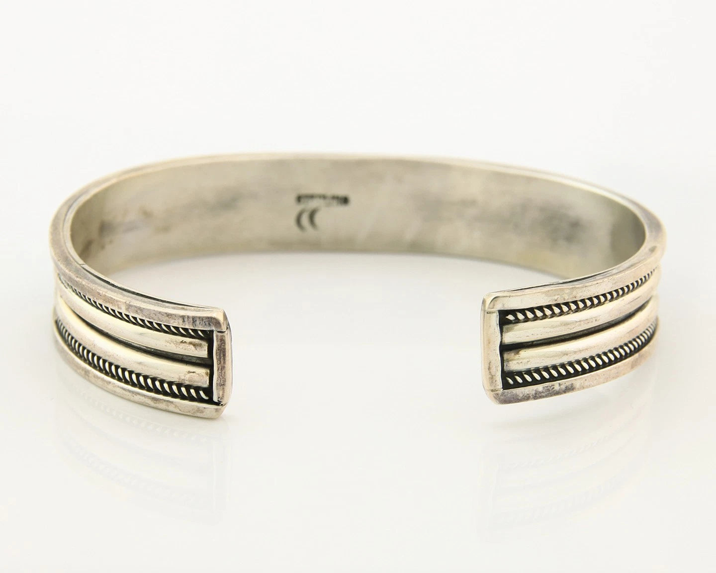 Navajo Cuff Bracelet Sterling Silver Authentic Turquoise Signed CC