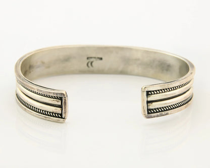 Navajo Cuff Bracelet Sterling Silver Authentic Turquoise Signed CC
