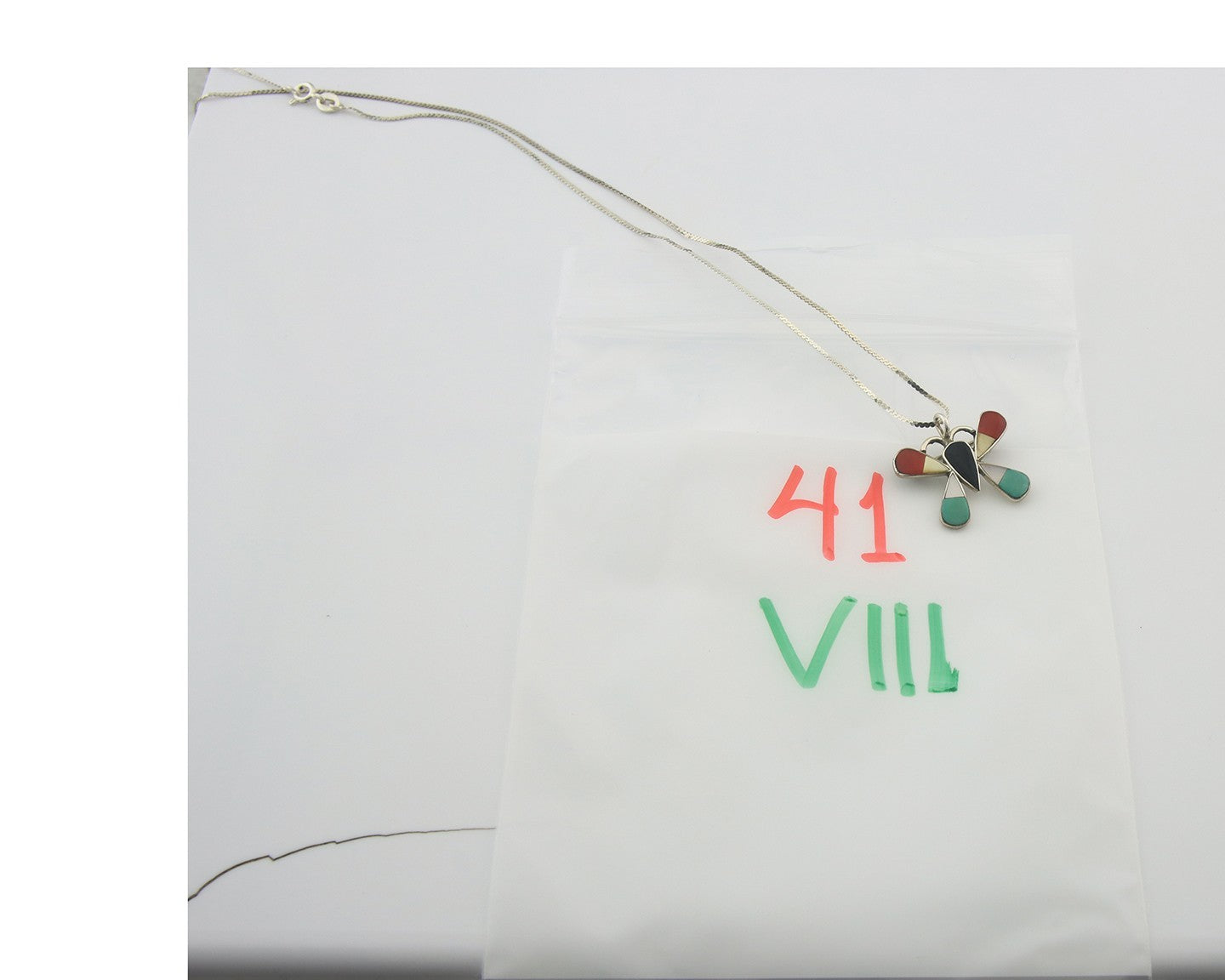 Navajo Butterfly Necklace Sterling Silver Authentic Natural Gemstone