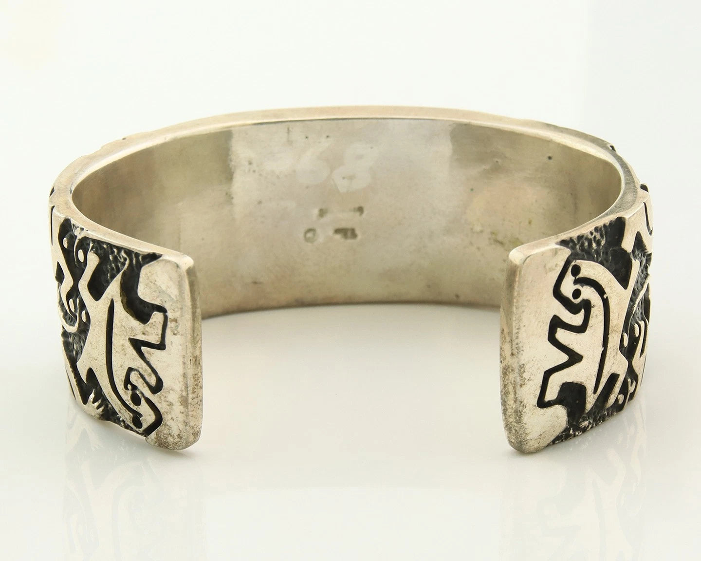 Navajo Cuff Bracelet Sterling Silver Natural Gemstone Signed Wilbert Muskett