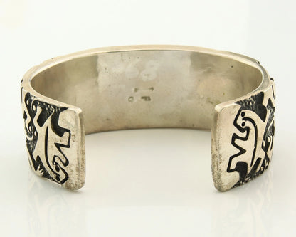 Navajo Cuff Bracelet Sterling Silver Natural Gemstone Signed Wilbert Muskett
