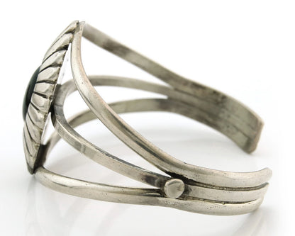 Navajo Cuff Bracelet Sterling Silver Black Onyx Handmade Vintage
