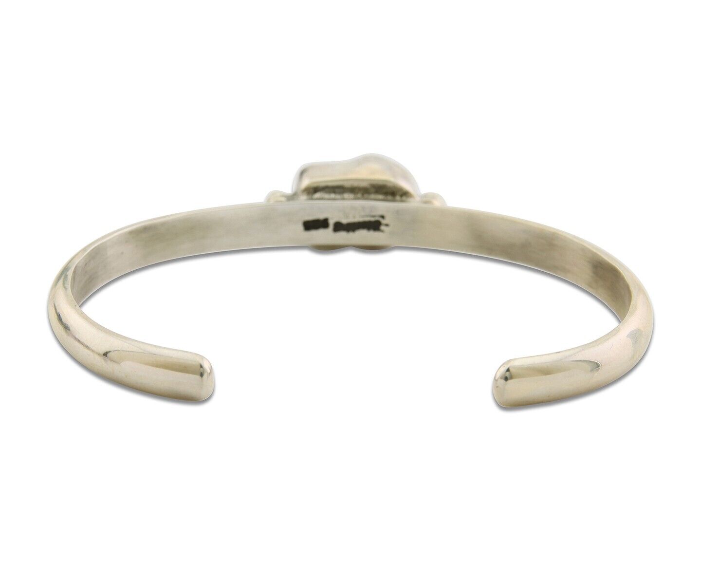 Navajo Bracelet .925 Silver Mediterranean Red Coral Cuff Native Artist C.80's