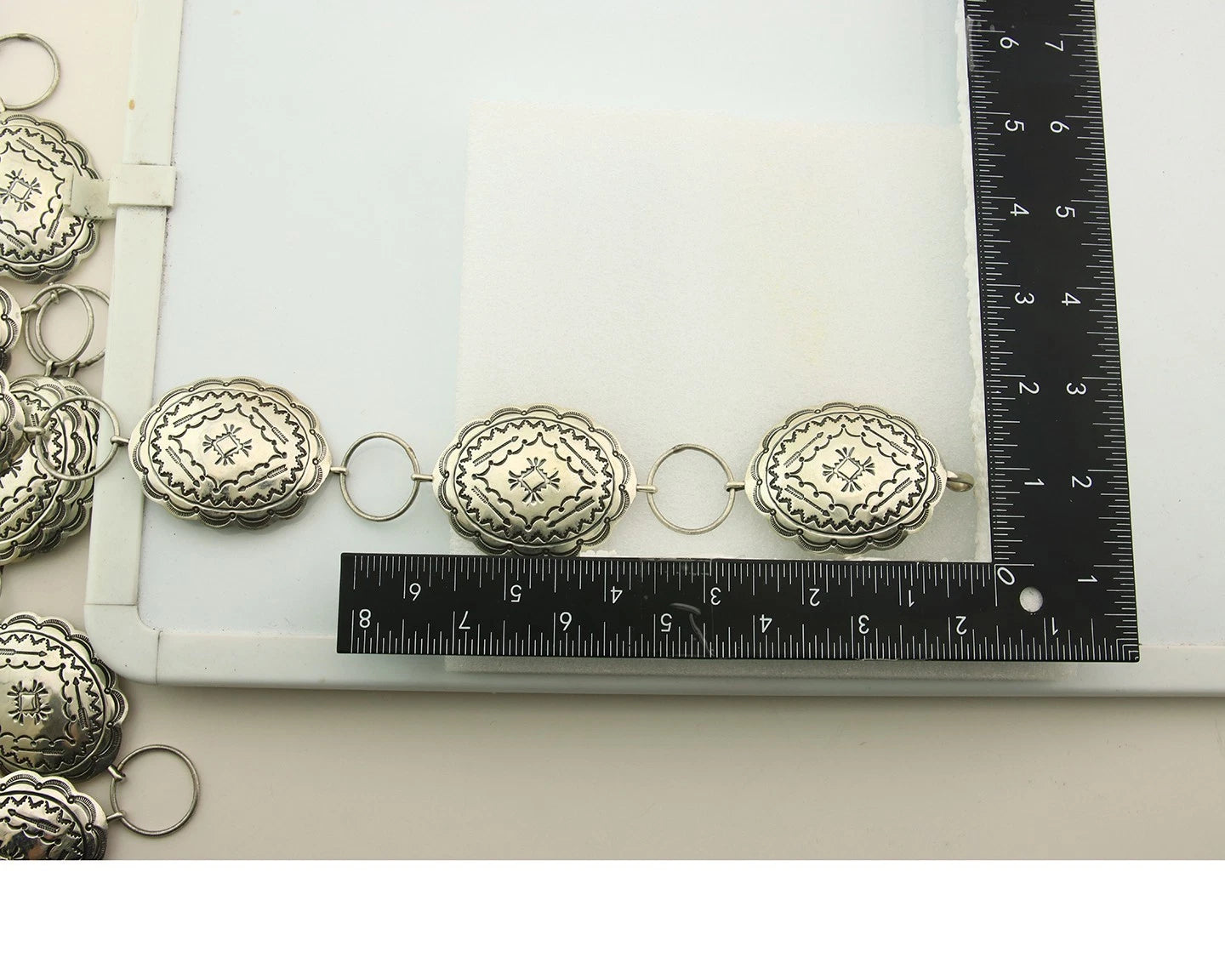 Navajo Concho Belt Sterling Silver Vintage Signed Wilbert Secatero