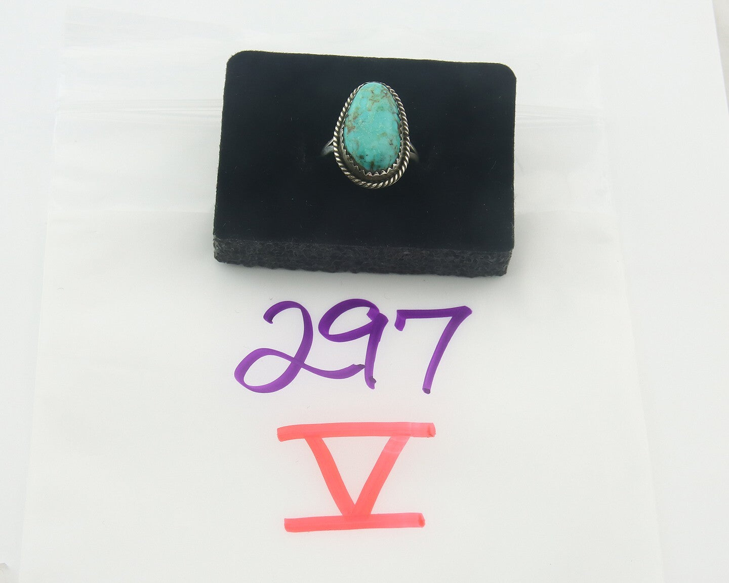 Vintage Navajo Ring 925 Sterling Authentic Santa Rita Turquoise Size 5.5