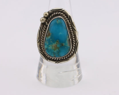 Navajo Ring 925 Silver Natural Blue Turquoise Native American Artist C.80's