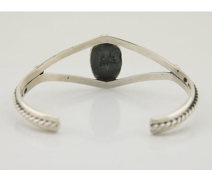 Navajo Bracelet 925 Silver Blue Turquoise Artist Signed Gecko C.80's