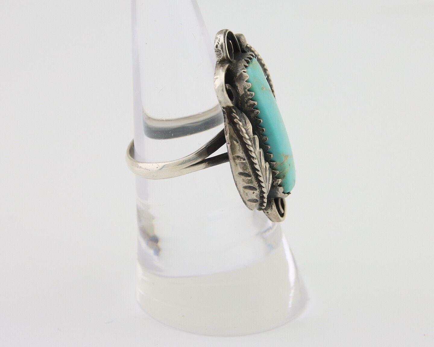 Navajo Handmade Ring 925 Silver Natural Turquoise Native Artist C.80's