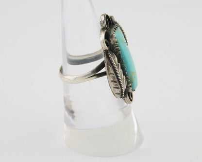 Navajo Handmade Ring 925 Silver Natural Turquoise Native Artist C.80's