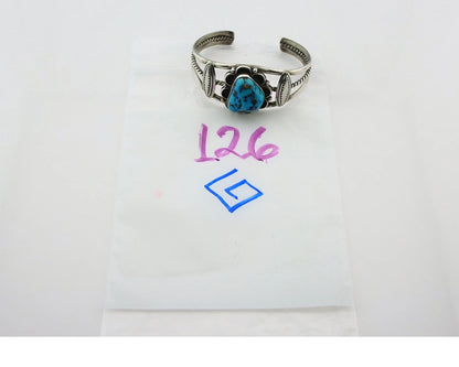 Navajo Cuff Bracelet 925 Sterling Silver Handmade Vintage Signed DK